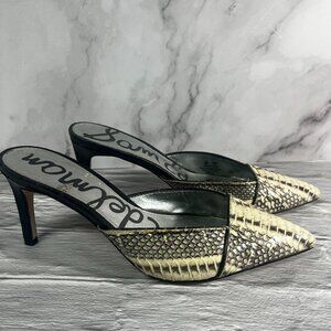 Sam Edelman Odelia Snake Print Leather Mule Pumps